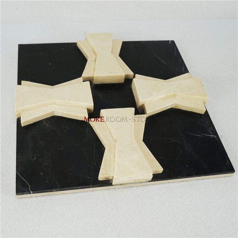 MOREROOM STONE Black and Beige Marble Design 3D Marble Wall Tile (3).jpg