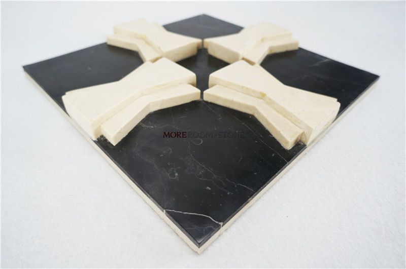 MOREROOM STONE Black and Beige Marble Design 3D Marble Wall Tile (6).jpg