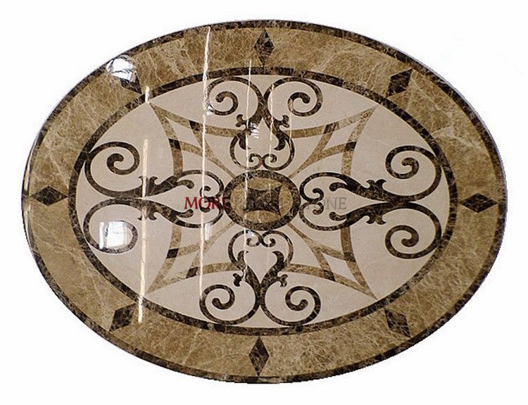 Moreroom Stone Custom Oval Waterjet Marble Carpet Medallion (5).jpg