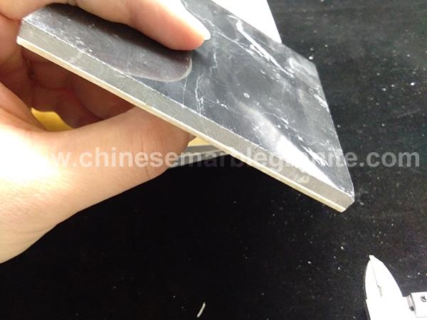 polished white veins black marble Veneer plastic composite Panel for wall cladding tiles