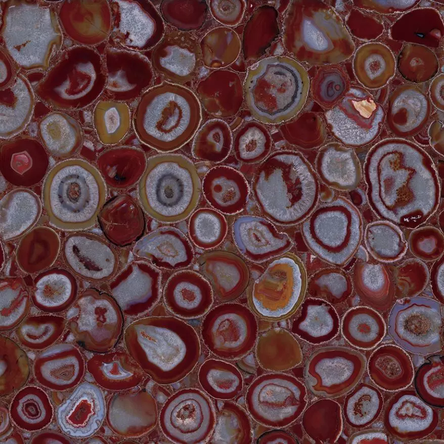 Agate Onyx Red Round Marble Tables Top for Sale