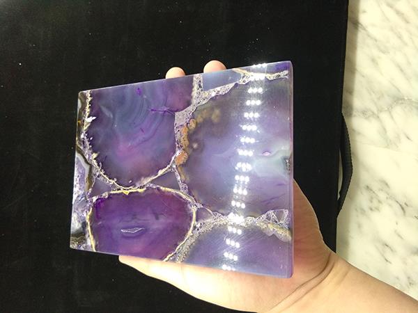 high-end look polished solid purple agate stone glass composite purple agate best price countertops for paving