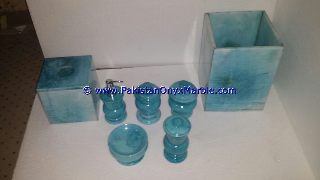 marble bathroom accessories set colored tumbler, tooth brush, tissue box, holder, soap pump, dish, dustbin, tray-03