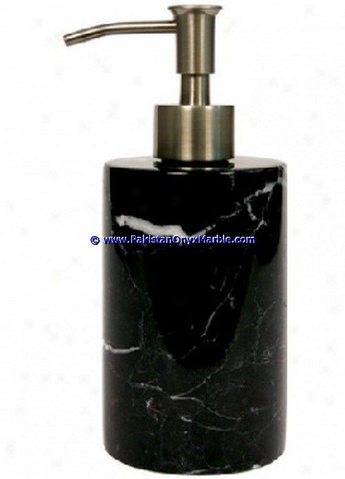 marble bathroom accessories set Jet black tumbler, tooth brush, tissue box, holder, soap pump, dish, dustbin, tray-04