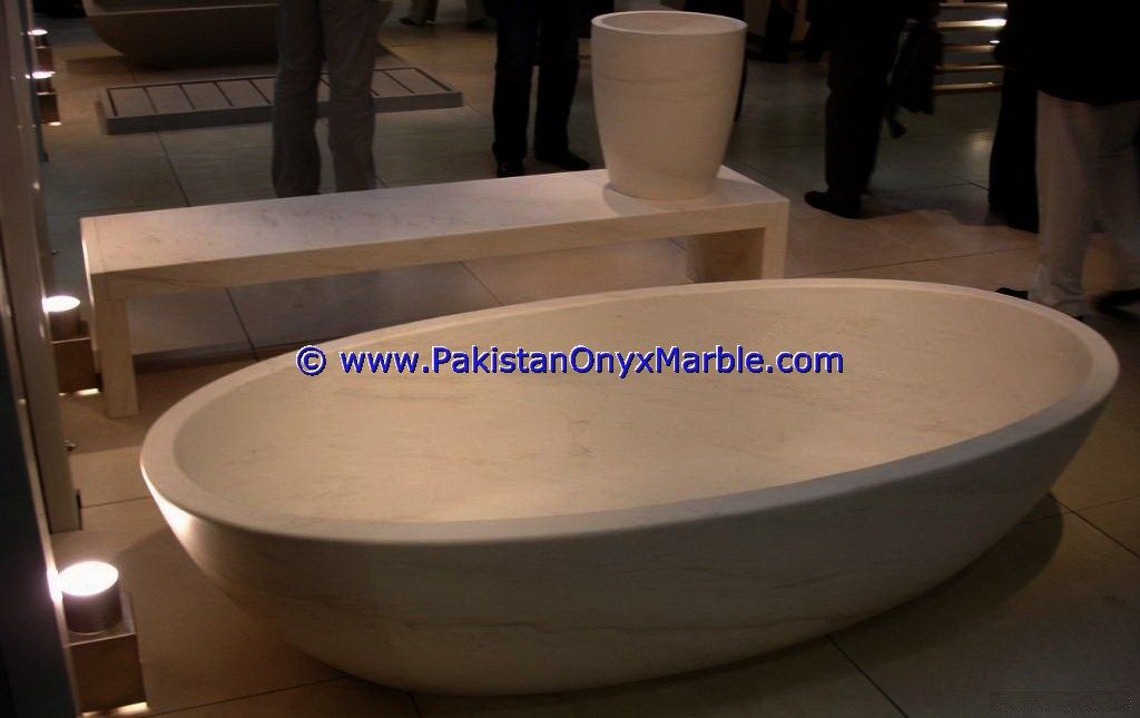 marble bathtub natural stone cream Marble bathtubs-02