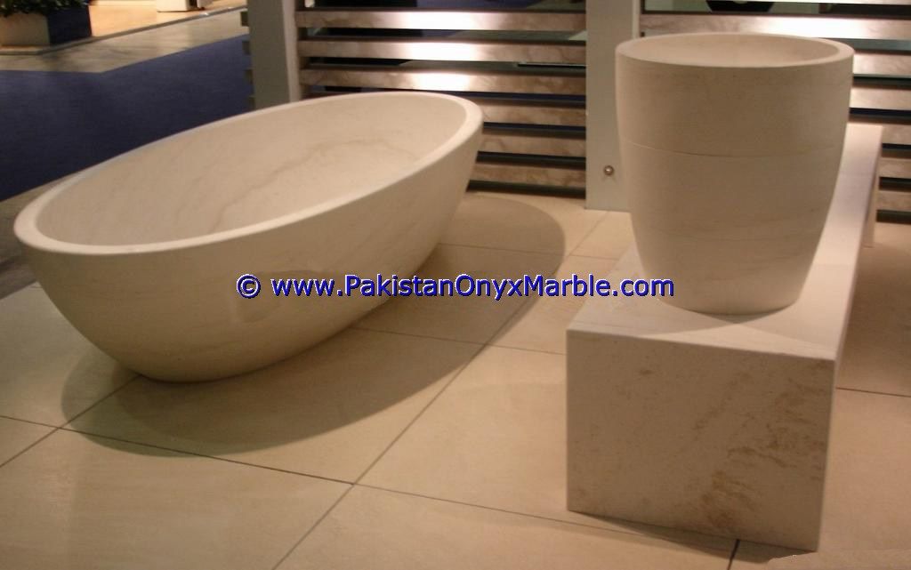 marble bathtub natural stone cream Marble bathtubs-03