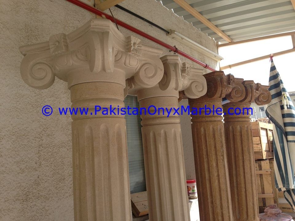Marble columns pillars hollow beige cream verona sahara marble-02