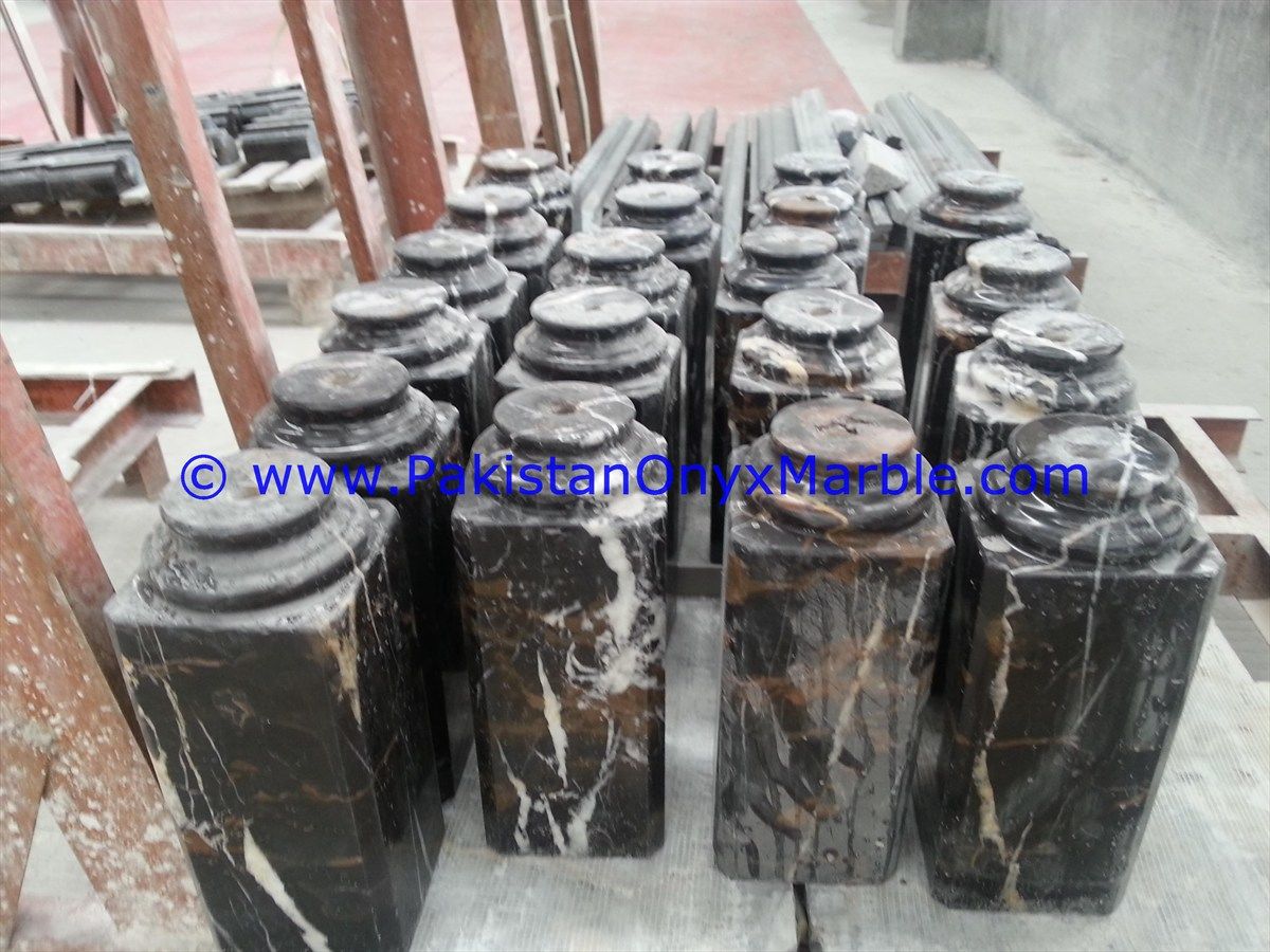 Marble columns pillars hollow black and gold marble-02