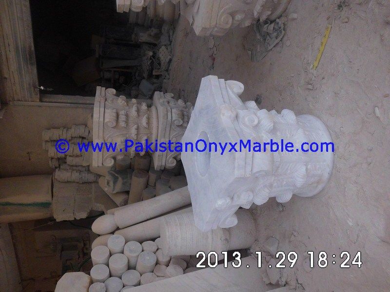 Marble columns pillars Tops ziarat white Carrara White marble-02