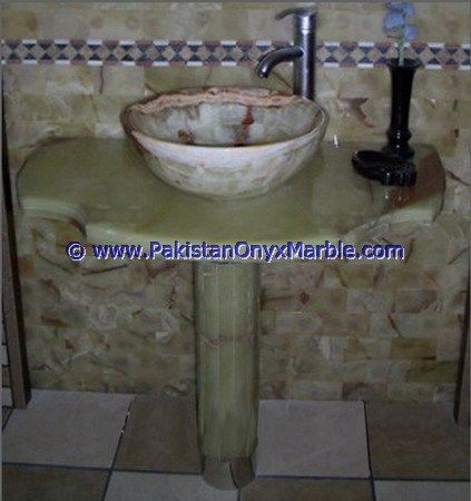 Green Onyx Pedestals FreeStand Sinks-20