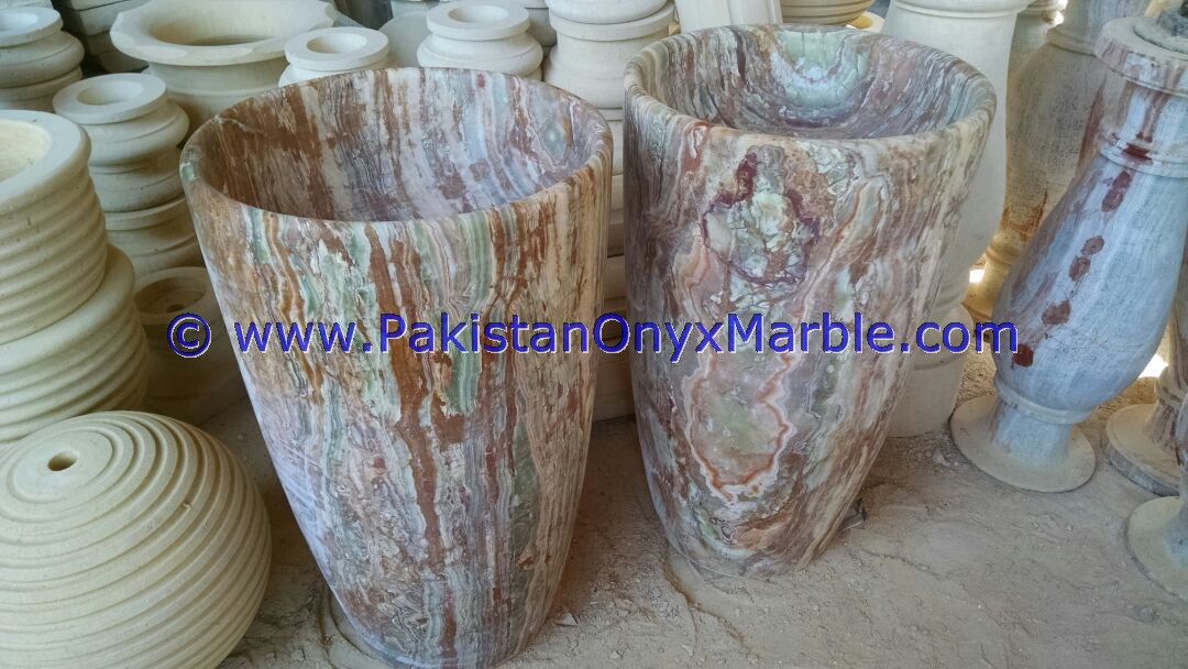 multi brown Onyx Pedestals Sinks-11