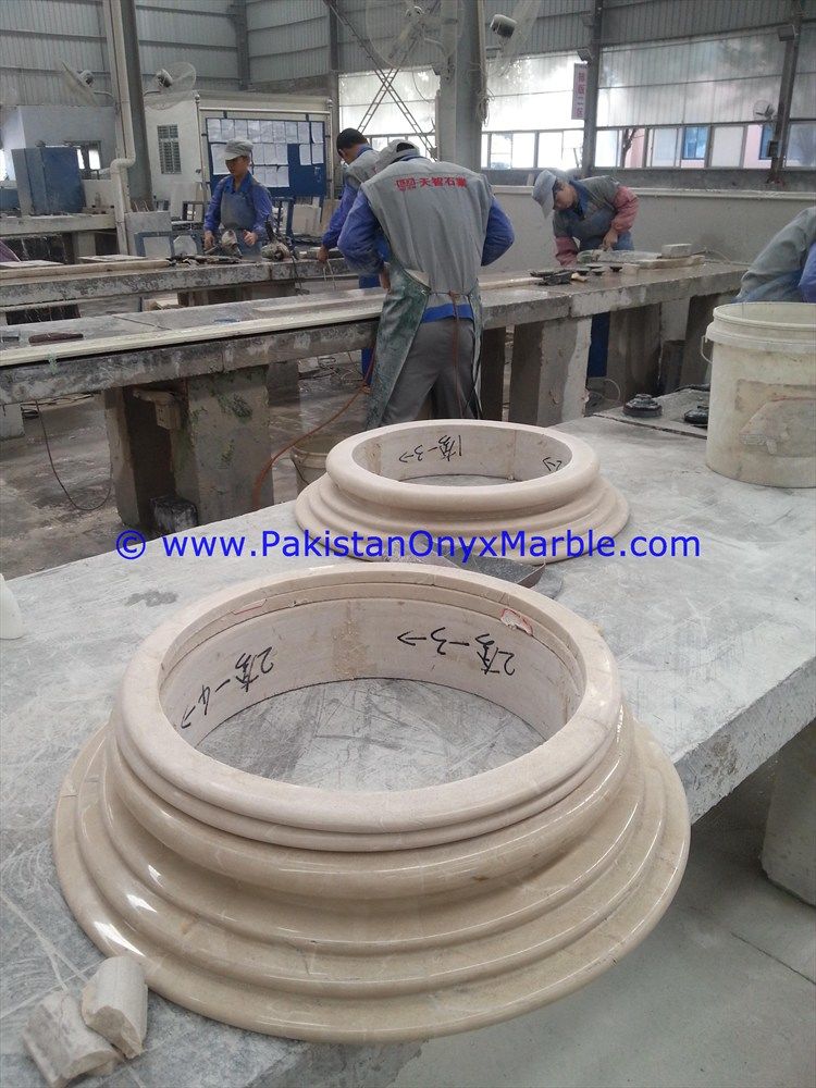 Marble columns pillars bases Verona sahara Beige marble-02