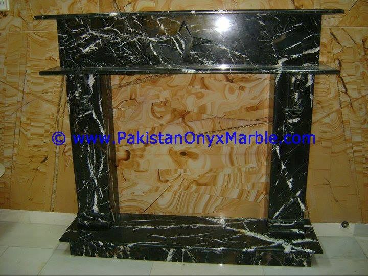 marble fireplaces black & gold, Jet Black marble-01