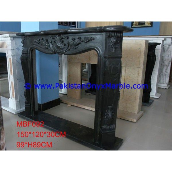marble fireplaces black & gold, Jet Black marble-02