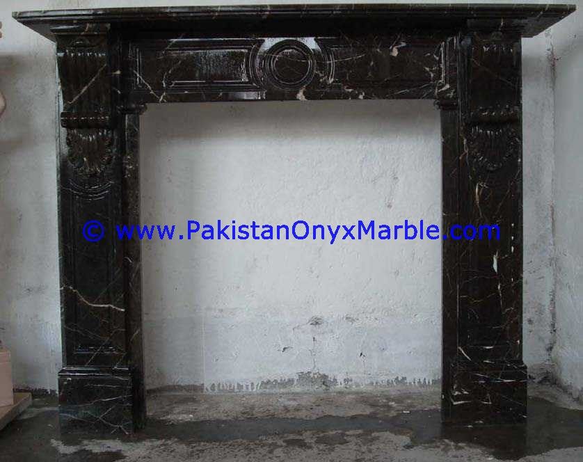 marble fireplaces black & gold, Jet Black marble-03