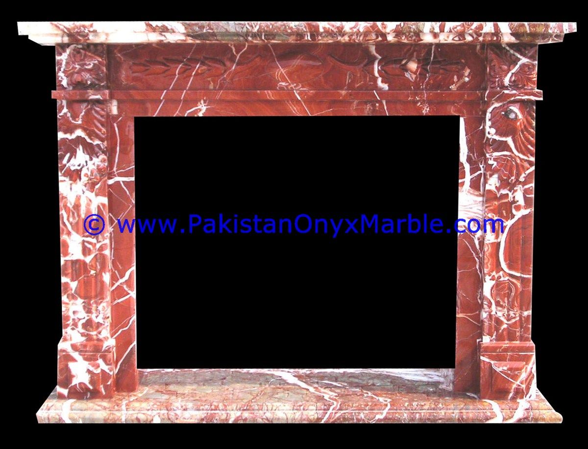 marble fireplaces Red marble-01