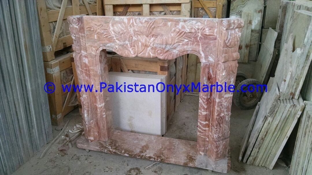 marble fireplaces Red marble-04