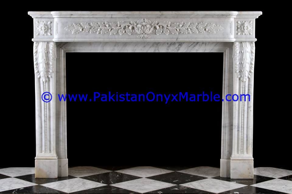 marble fireplaces Ziarat white Carrara White marble-01