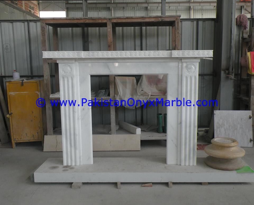 marble fireplaces Ziarat white Carrara White marble-04