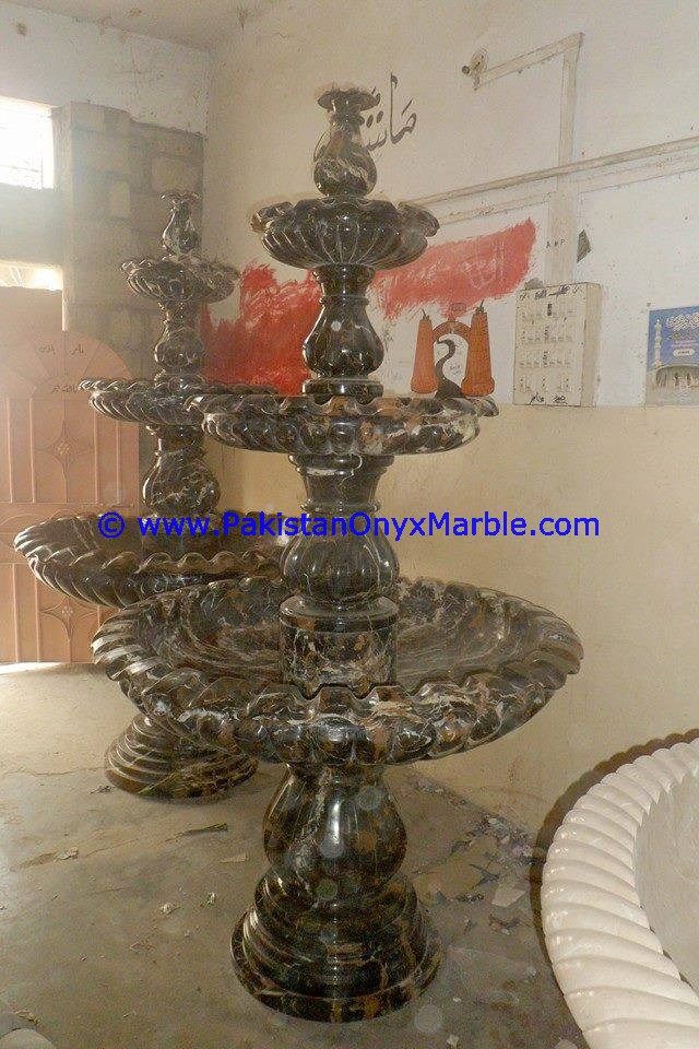marble fountains handcarved Black and Gold marble-02