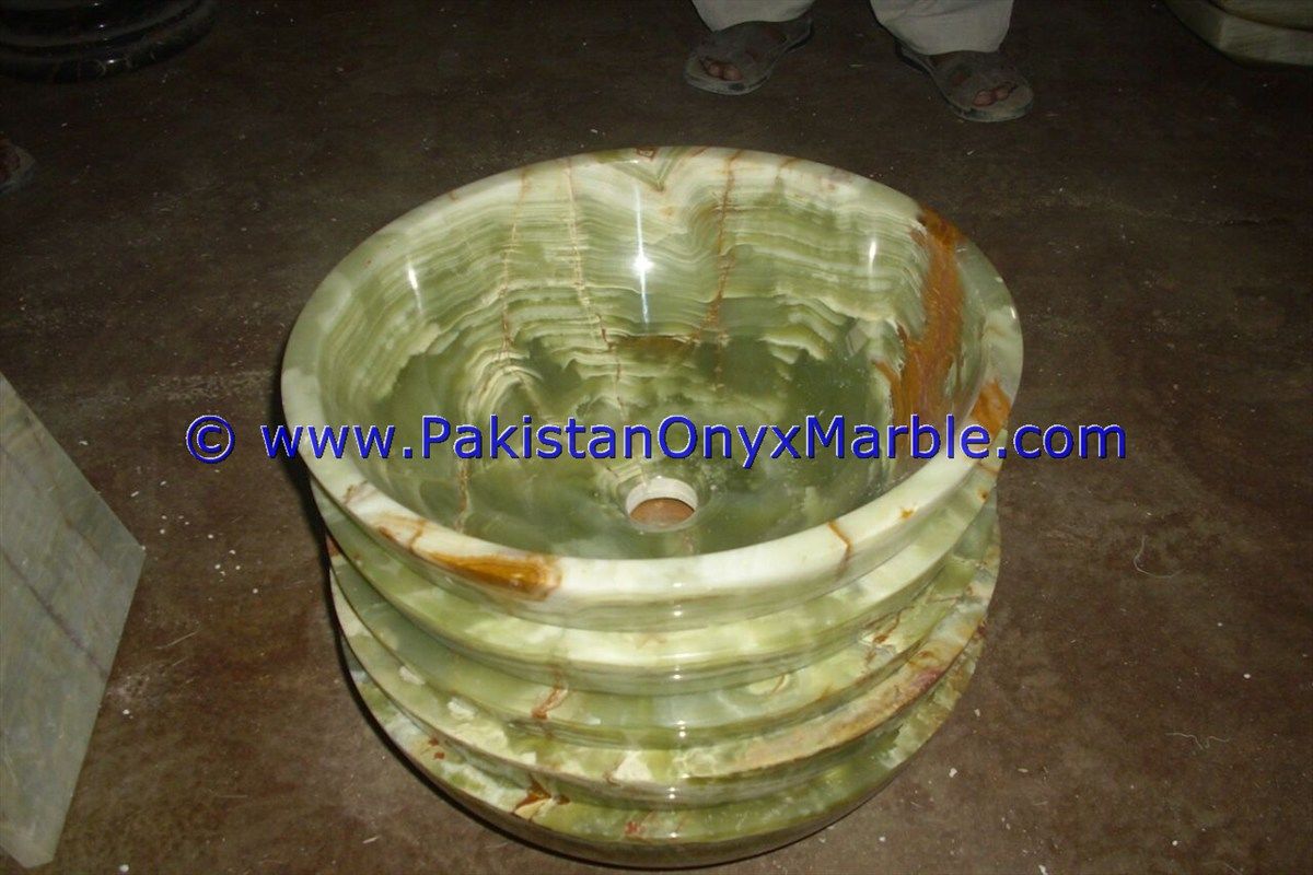 Dark Green Onyx round Bowl Vessels Sinks Basins-01
