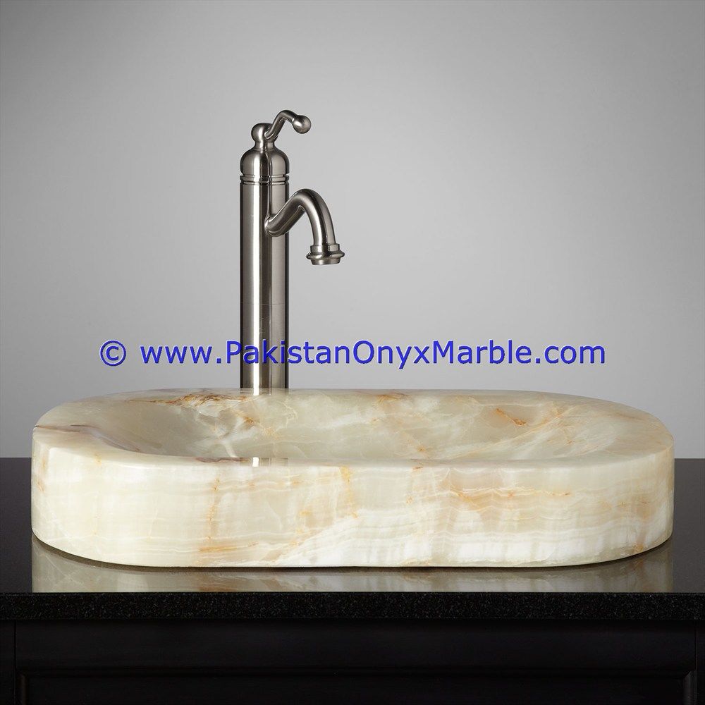 White Onyx oval Shaped Sinks Basins-01
