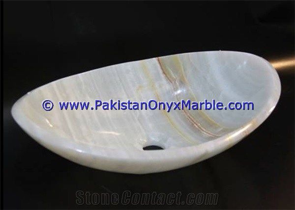 White Onyx oval Shaped Sinks Basins-05