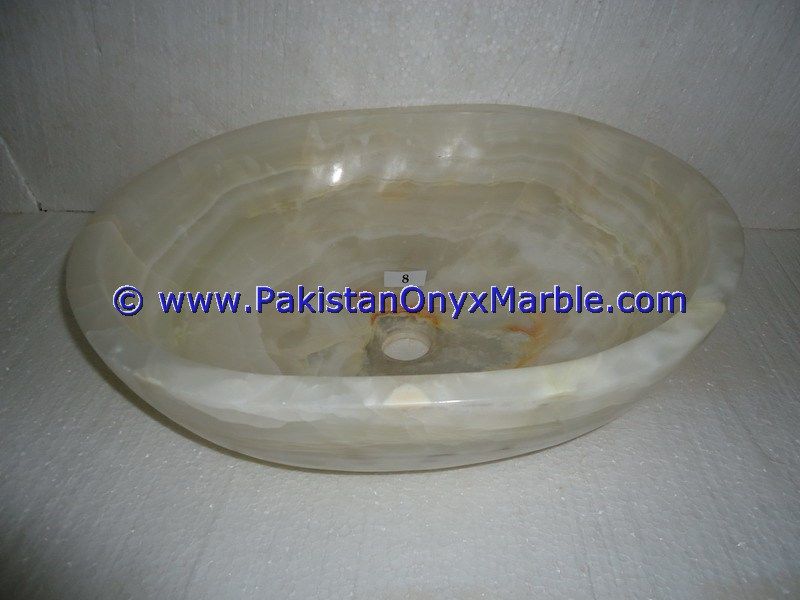 White Onyx oval Shaped Sinks Basins-11