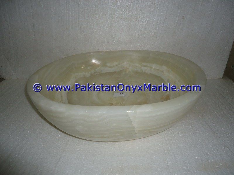 White Onyx oval Shaped Sinks Basins-12