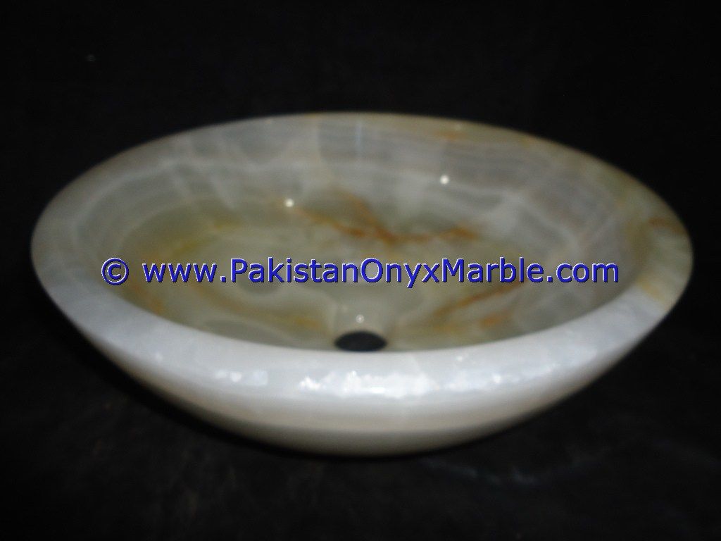 White Onyx Round Bowl Sinks Basins-10
