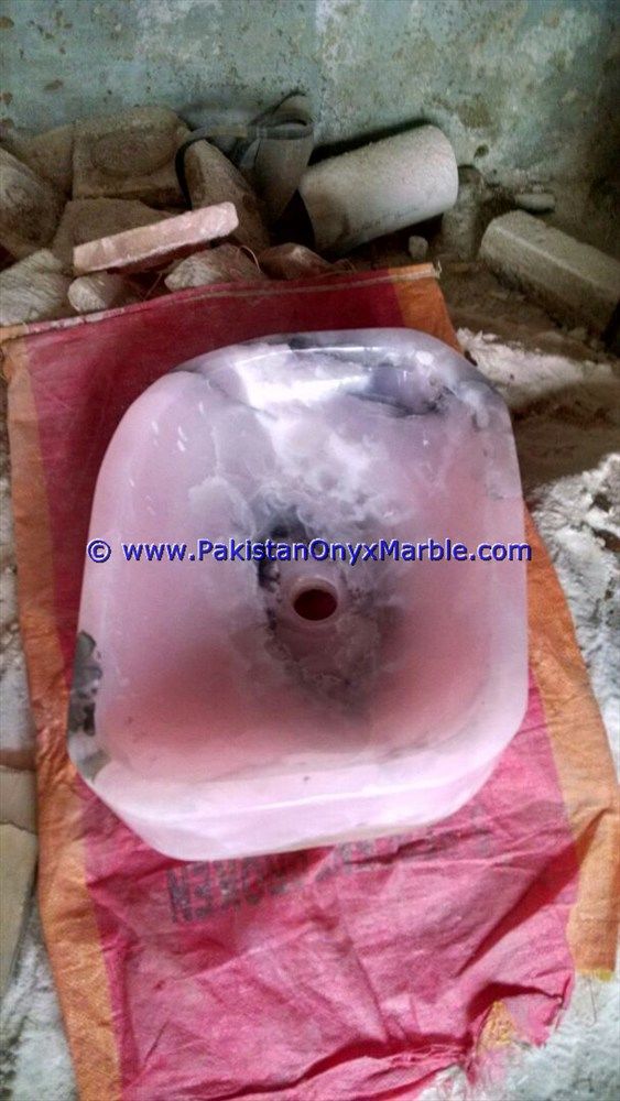 Pink Onyx Rough Face Rectangle Shaped Sinks Basins-05
