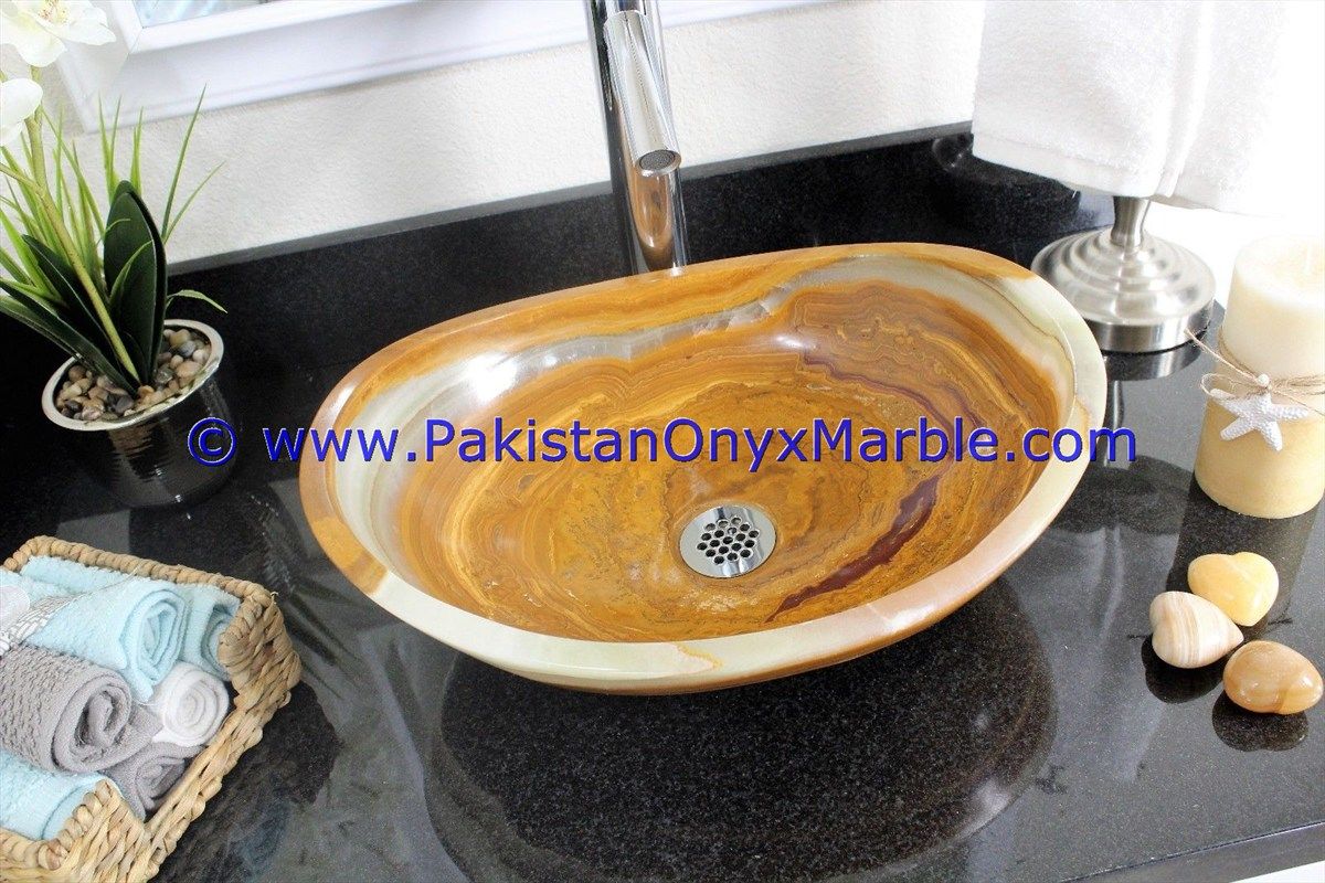 multi brown Onyx Oval Shaped Sinks Basins-07