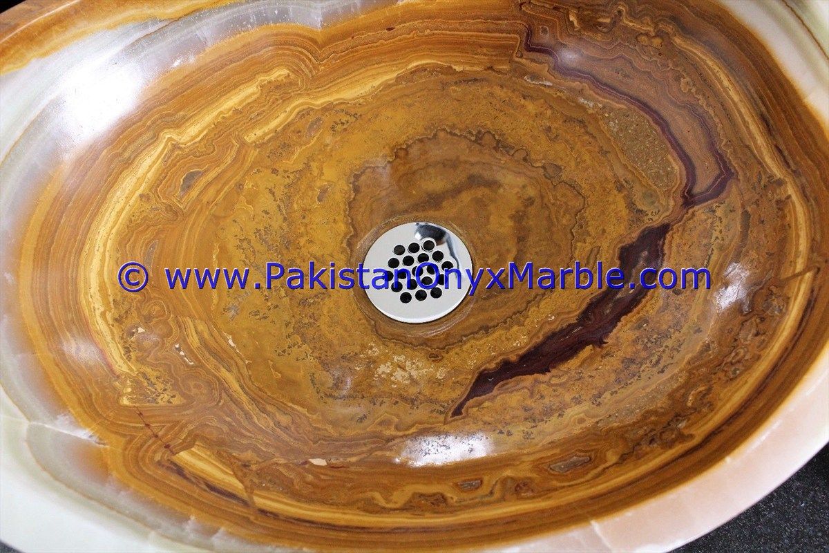 multi brown Onyx Oval Shaped Sinks Basins-10