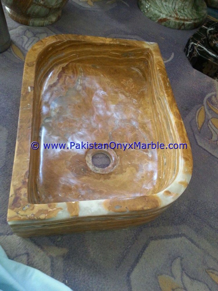 Brown Golden Onyx Rectangle Shaped Sinks Basins-03