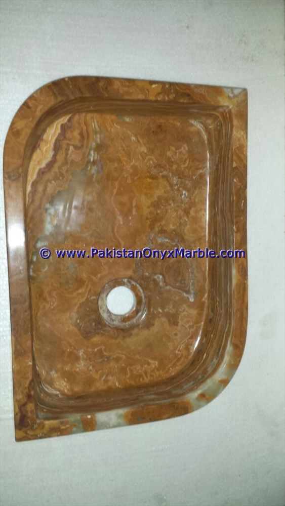 Brown Golden Onyx Rectangle Shaped Sinks Basins-07