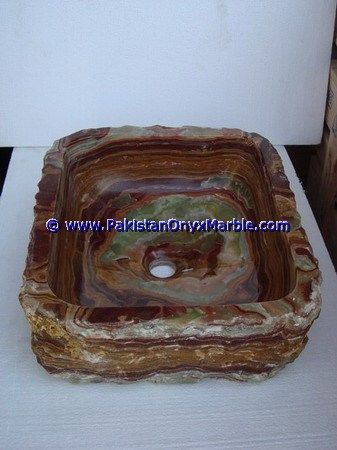 Brown Golden Onyx Rough Face Rectangle Shaped Sinks Basins-06