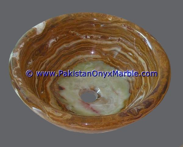 Brown Golden Onyx Round Bowl Sinks Basins-03