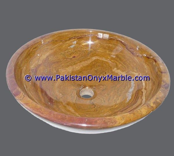 Brown Golden Onyx Round Bowl Sinks Basins-04