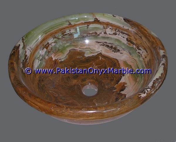 Brown Golden Onyx Round Bowl Sinks Basins-06