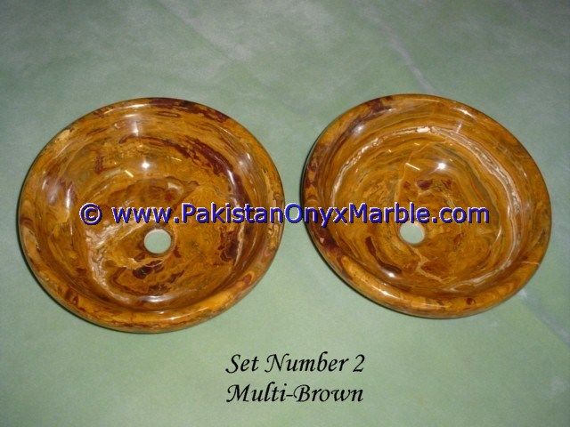 Brown Golden Onyx Round Bowl Sinks Basins-07