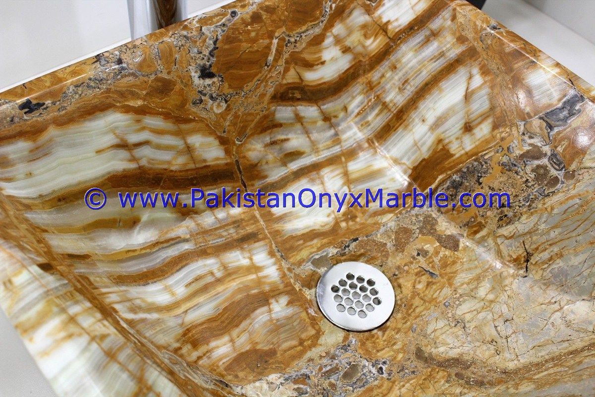 brown golden Onyx Square Sinks Basins-11
