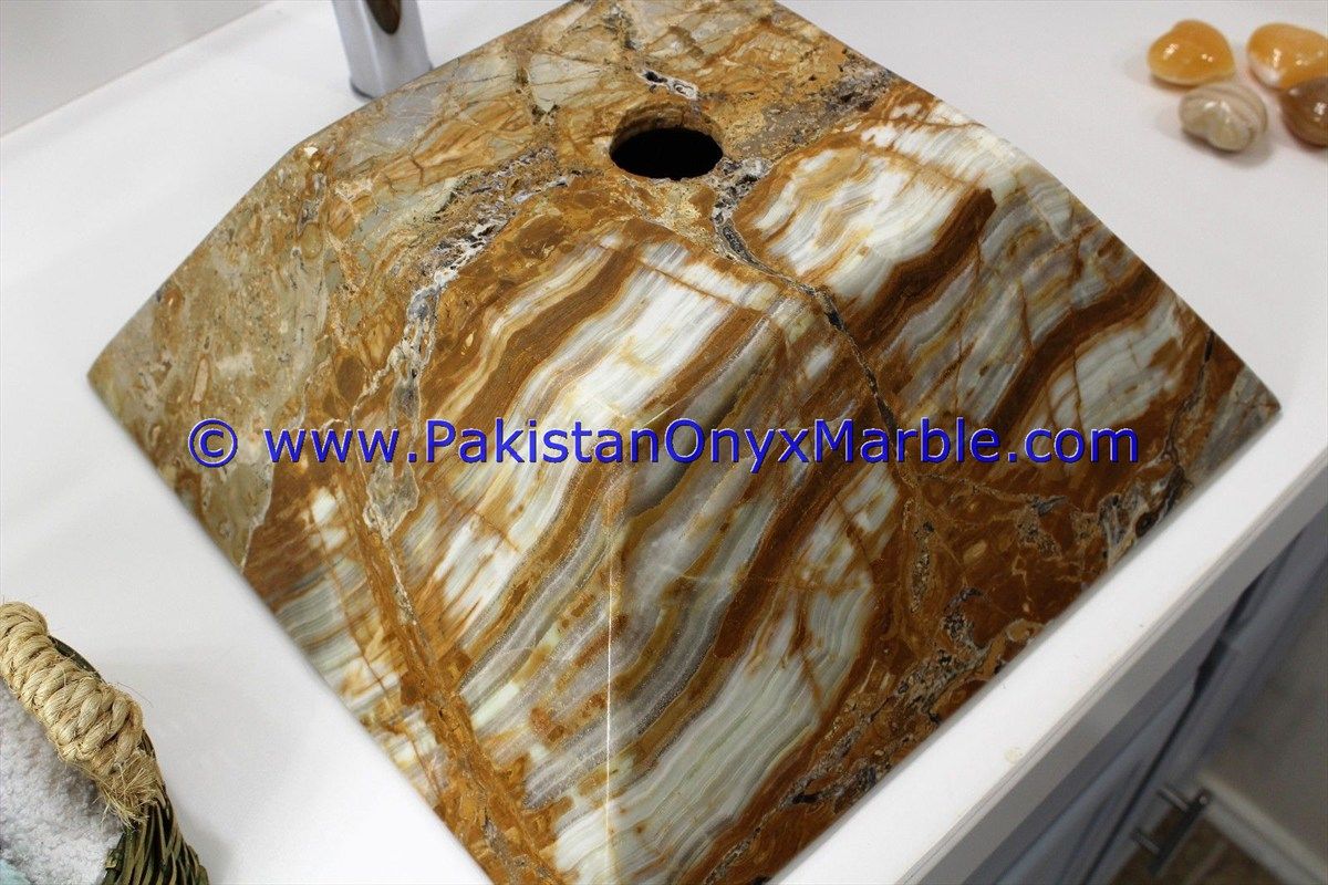 brown golden Onyx Square Sinks Basins-15