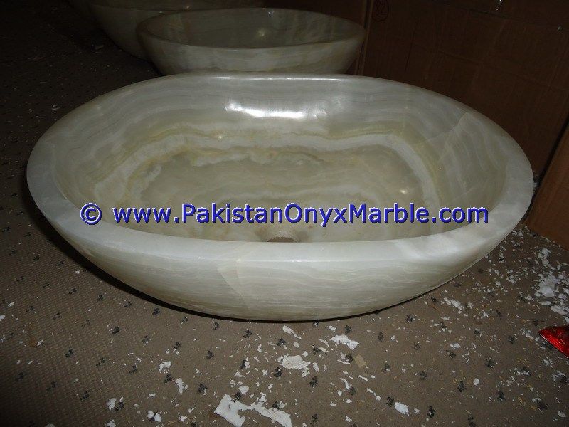 Pure White Onyx oval Shaped Sinks Basins-02