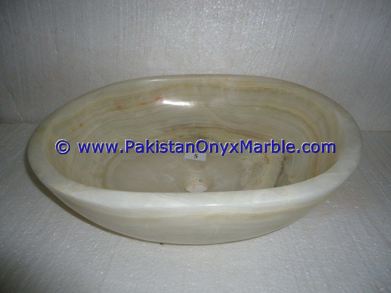 Pure White Onyx oval Shaped Sinks Basins-12