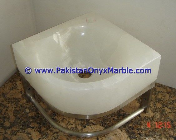 Pure White Onyx Rectangle Shaped Sinks Basins-06