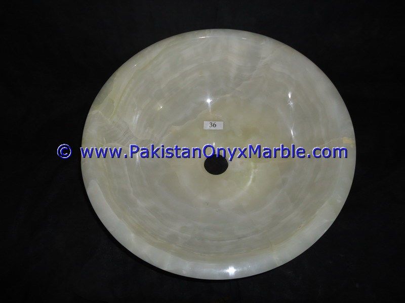 Pure White Onyx Round Bowl Sinks Basins-14