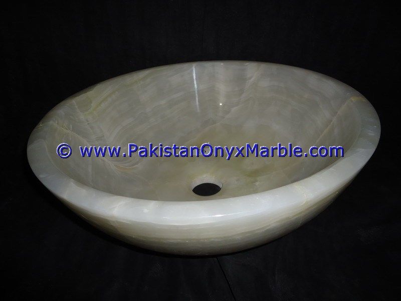 Pure White Onyx Round Bowl Sinks Basins-15