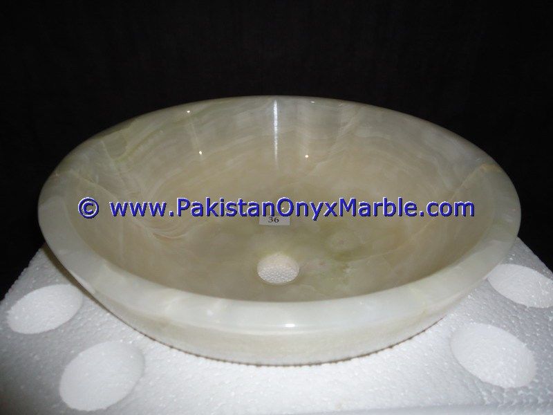 Pure White Onyx Round Bowl Sinks Basins-16