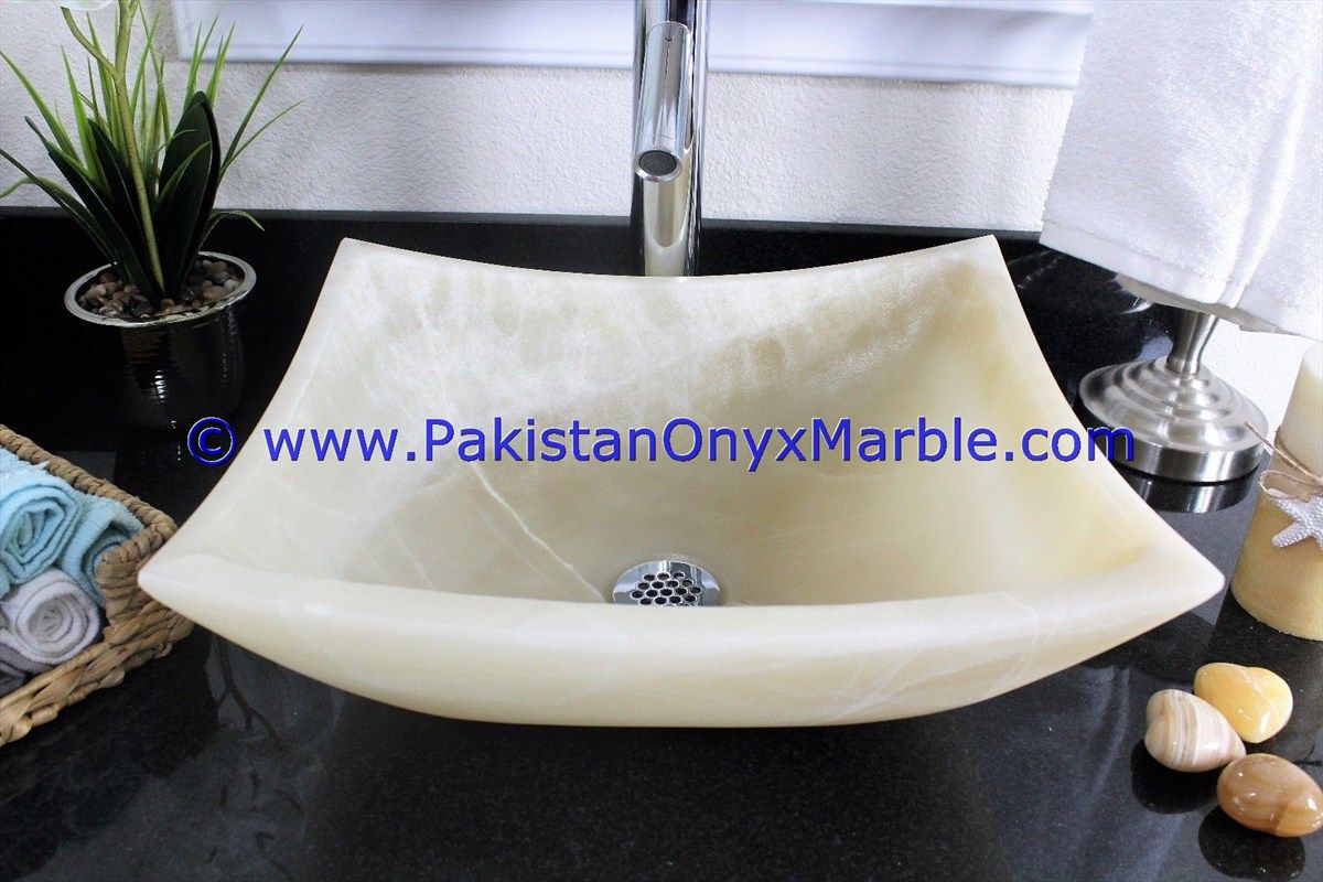 Pure White Onyx Square Sinks Basins-17