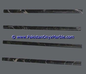 Marble Molding Pencil liner rail decorative bullnose trim Black and Gold Jet Black marble-03